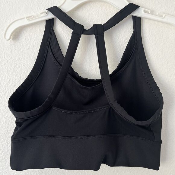 Nike Air Sports Bra Women’s Size S/M Black Strappy Back Workout Training - Picture 2 of 5